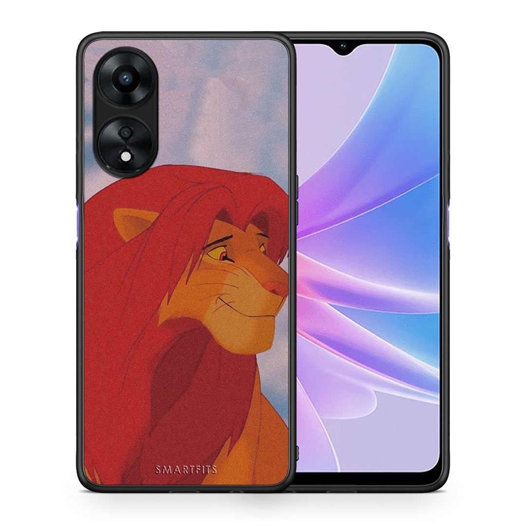 Θήκη Oppo A78 Lion Love 1 από τη Smartfits με σχέδιο στο πίσω μέρος και μαύρο περίβλημα | Oppo A78 Lion Love 1 Case with Colorful Back and Black Bezels