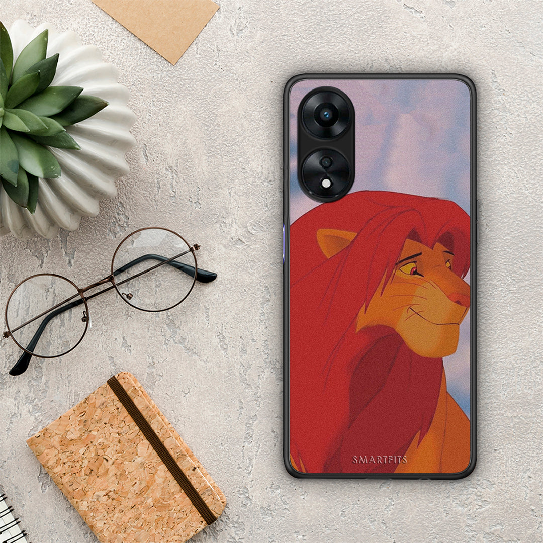 Θήκη Oppo A78 Lion Love 1 από τη Smartfits με σχέδιο στο πίσω μέρος και μαύρο περίβλημα | Oppo A78 Lion Love 1 Case with Colorful Back and Black Bezels