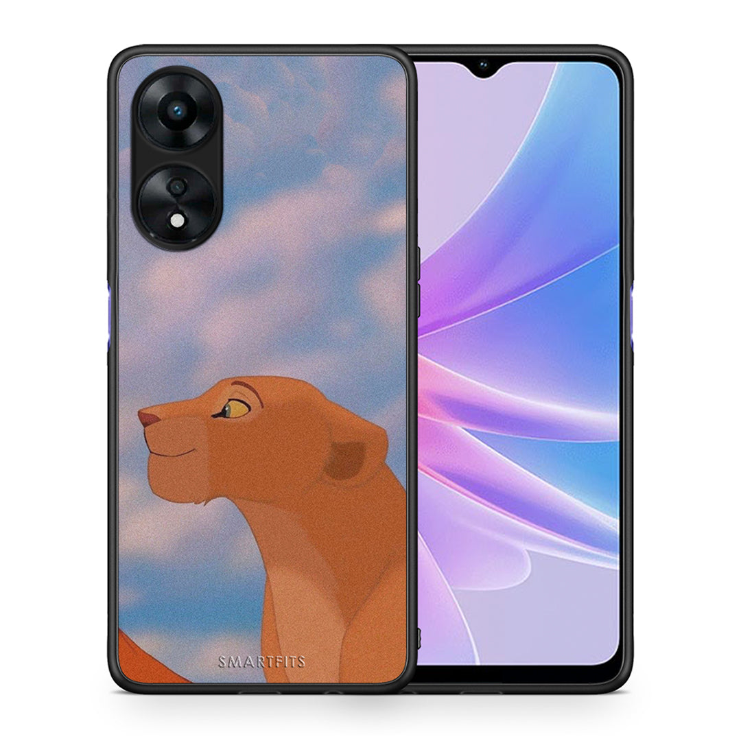 Θήκη Oppo A78 Lion Love 2 από τη Smartfits με σχέδιο στο πίσω μέρος και μαύρο περίβλημα | Oppo A78 Lion Love 2 Case with Colorful Back and Black Bezels