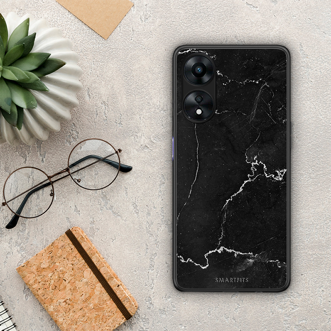 Θήκη Oppo A78 Marble Black από τη Smartfits με σχέδιο στο πίσω μέρος και μαύρο περίβλημα | Oppo A78 Marble Black Case with Colorful Back and Black Bezels