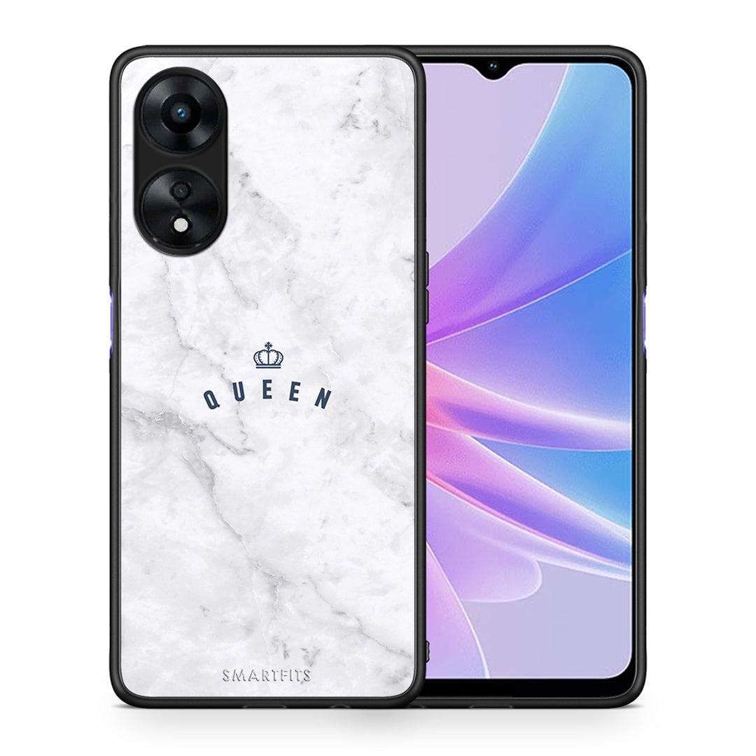 Θήκη Oppo A78 Marble Queen από τη Smartfits με σχέδιο στο πίσω μέρος και μαύρο περίβλημα | Oppo A78 Marble Queen Case with Colorful Back and Black Bezels