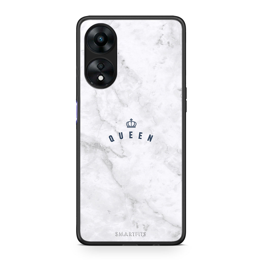 Θήκη Oppo A78 Marble Queen από τη Smartfits με σχέδιο στο πίσω μέρος και μαύρο περίβλημα | Oppo A78 Marble Queen Case with Colorful Back and Black Bezels