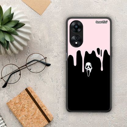 Θήκη Oppo A78 Melting Halloween Mask από τη Smartfits με σχέδιο στο πίσω μέρος και μαύρο περίβλημα | Oppo A78 Melting Halloween Mask Case with Colorful Back and Black Bezels