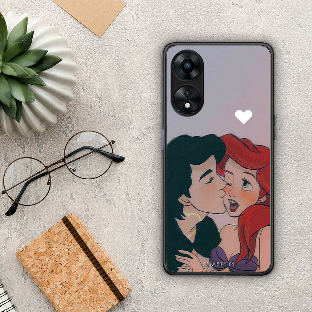Θήκη Oppo A78 Mermaid Couple από τη Smartfits με σχέδιο στο πίσω μέρος και μαύρο περίβλημα | Oppo A78 Mermaid Couple Case with Colorful Back and Black Bezels