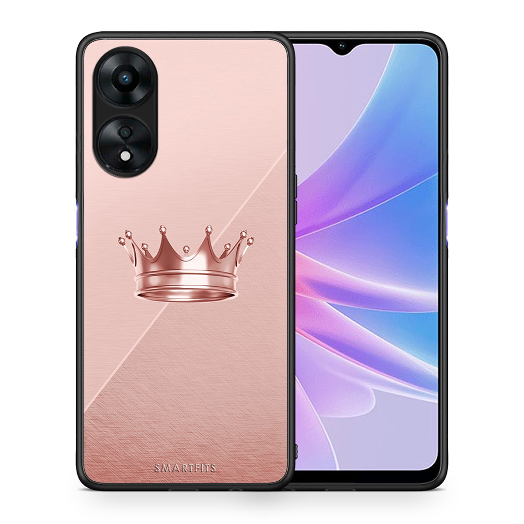 Θήκη Oppo A78 Minimal Crown από τη Smartfits με σχέδιο στο πίσω μέρος και μαύρο περίβλημα | Oppo A78 Minimal Crown Case with Colorful Back and Black Bezels