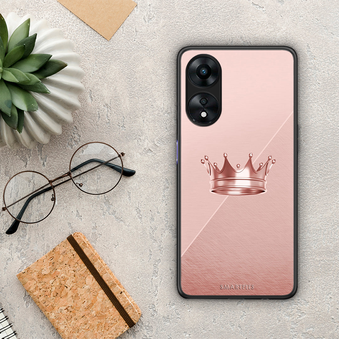 Θήκη Oppo A78 Minimal Crown από τη Smartfits με σχέδιο στο πίσω μέρος και μαύρο περίβλημα | Oppo A78 Minimal Crown Case with Colorful Back and Black Bezels