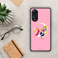 Thumbnail for Θήκη Oppo A78 Moon Girl από τη Smartfits με σχέδιο στο πίσω μέρος και μαύρο περίβλημα | Oppo A78 Moon Girl Case with Colorful Back and Black Bezels