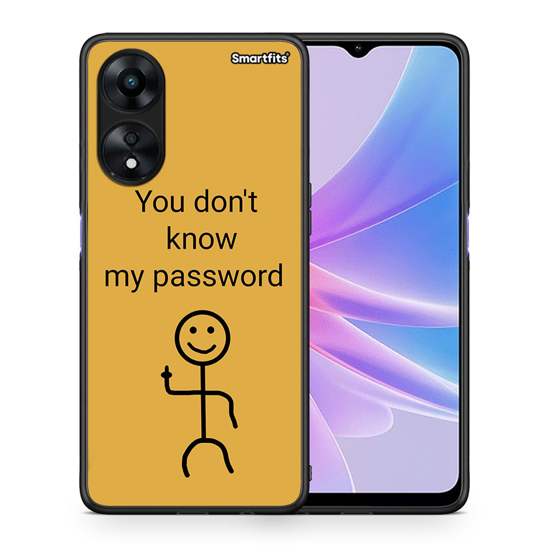 Θήκη Oppo A78 My Password από τη Smartfits με σχέδιο στο πίσω μέρος και μαύρο περίβλημα | Oppo A78 My Password Case with Colorful Back and Black Bezels