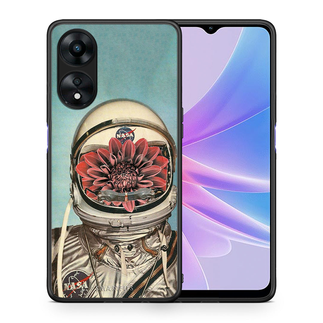 Θήκη Oppo A78 Nasa Bloom από τη Smartfits με σχέδιο στο πίσω μέρος και μαύρο περίβλημα | Oppo A78 Nasa Bloom Case with Colorful Back and Black Bezels