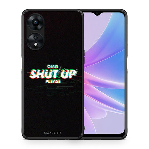 Θήκη Oppo A78 OMG ShutUp από τη Smartfits με σχέδιο στο πίσω μέρος και μαύρο περίβλημα | Oppo A78 OMG ShutUp Case with Colorful Back and Black Bezels