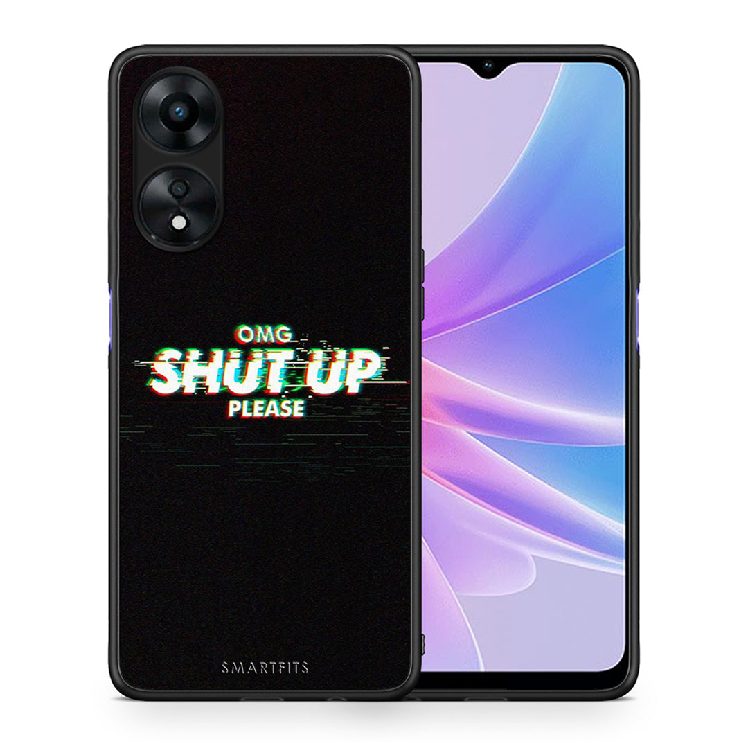 Θήκη Oppo A78 OMG ShutUp από τη Smartfits με σχέδιο στο πίσω μέρος και μαύρο περίβλημα | Oppo A78 OMG ShutUp Case with Colorful Back and Black Bezels