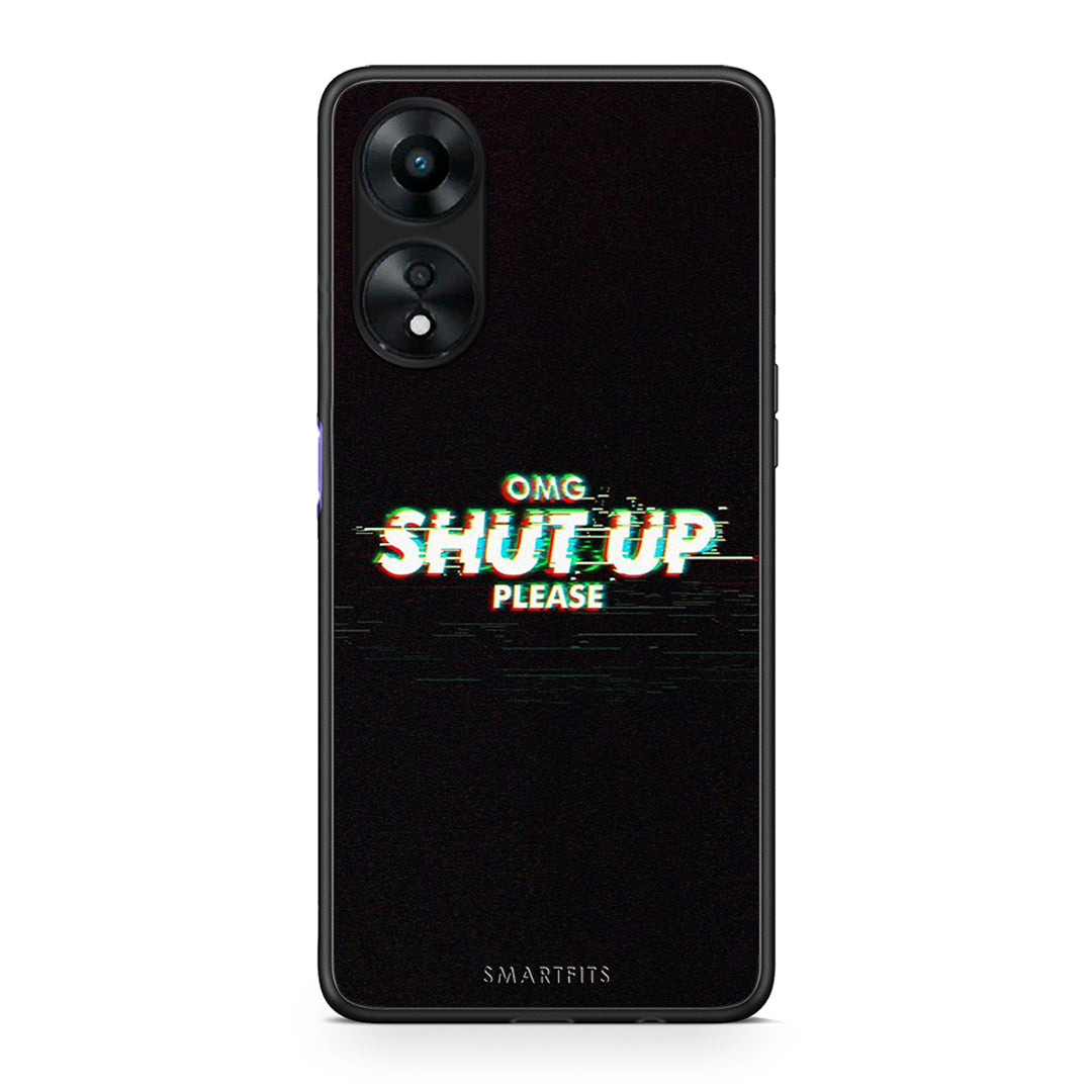 Θήκη Oppo A78 OMG ShutUp από τη Smartfits με σχέδιο στο πίσω μέρος και μαύρο περίβλημα | Oppo A78 OMG ShutUp Case with Colorful Back and Black Bezels