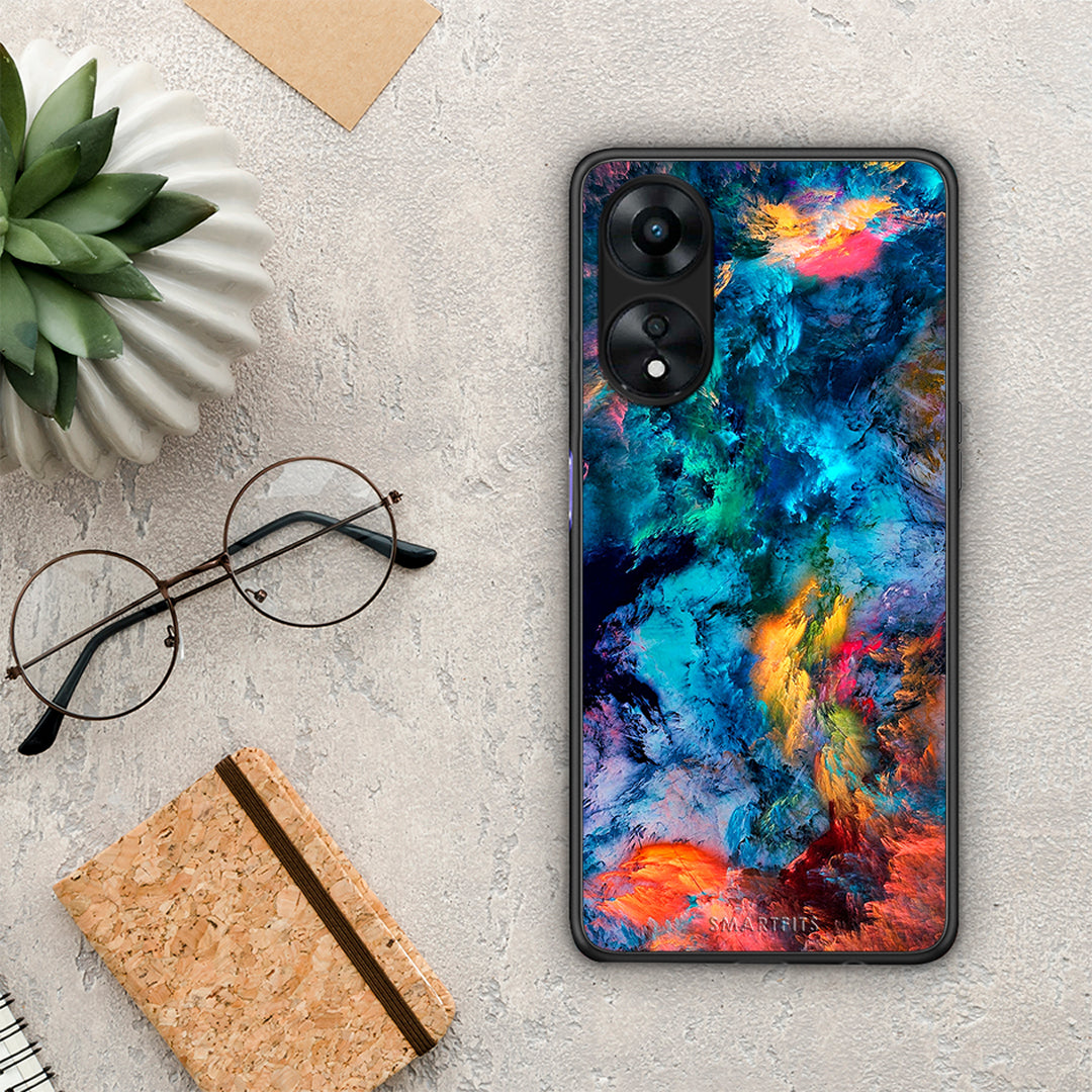 Θήκη Oppo A78 Paint Crayola από τη Smartfits με σχέδιο στο πίσω μέρος και μαύρο περίβλημα | Oppo A78 Paint Crayola Case with Colorful Back and Black Bezels