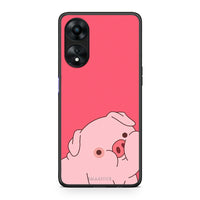 Thumbnail for Θήκη Oppo A78 Pig Love 1 από τη Smartfits με σχέδιο στο πίσω μέρος και μαύρο περίβλημα | Oppo A78 Pig Love 1 Case with Colorful Back and Black Bezels