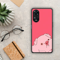 Thumbnail for Θήκη Oppo A78 Pig Love 1 από τη Smartfits με σχέδιο στο πίσω μέρος και μαύρο περίβλημα | Oppo A78 Pig Love 1 Case with Colorful Back and Black Bezels