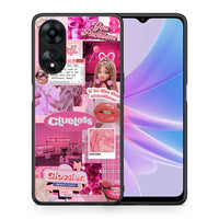 Thumbnail for Θήκη Oppo A78 Pink Love από τη Smartfits με σχέδιο στο πίσω μέρος και μαύρο περίβλημα | Oppo A78 Pink Love Case with Colorful Back and Black Bezels