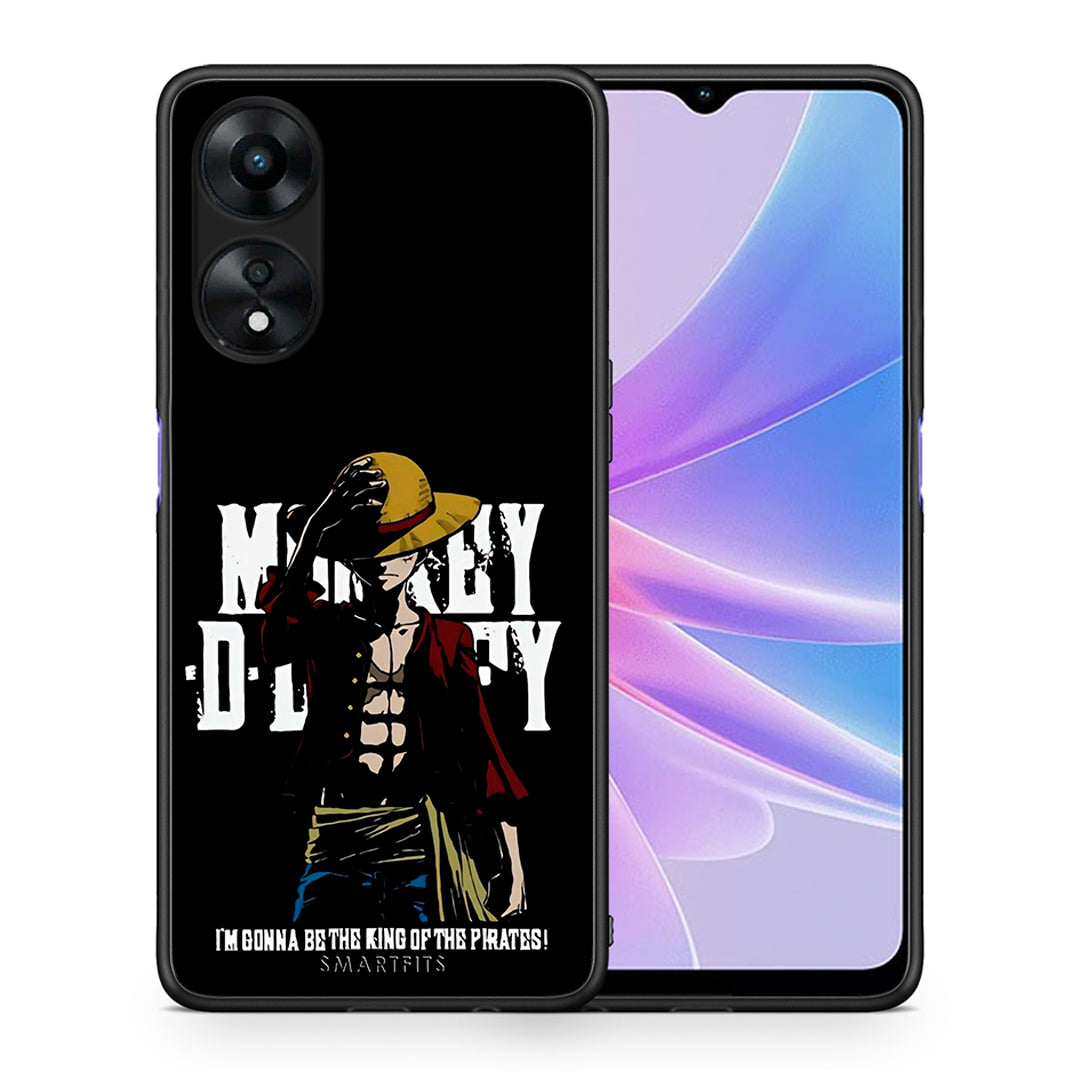 Θήκη Oppo A78 Pirate King από τη Smartfits με σχέδιο στο πίσω μέρος και μαύρο περίβλημα | Oppo A78 Pirate King Case with Colorful Back and Black Bezels