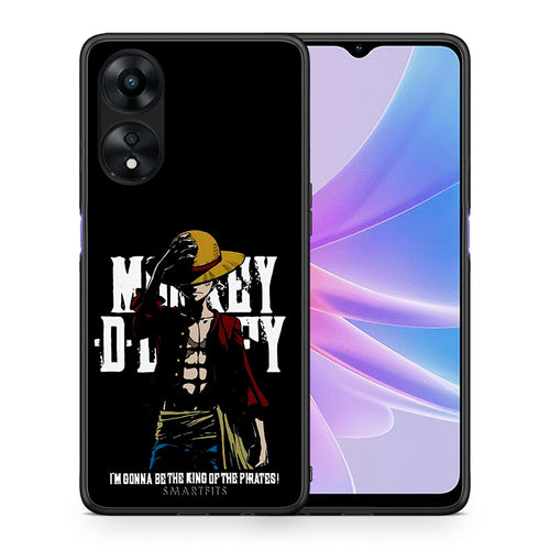 Θήκη Oppo A78 Pirate King από τη Smartfits με σχέδιο στο πίσω μέρος και μαύρο περίβλημα | Oppo A78 Pirate King Case with Colorful Back and Black Bezels