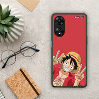 Thumbnail for Θήκη Oppo A78 Pirate Luffy από τη Smartfits με σχέδιο στο πίσω μέρος και μαύρο περίβλημα | Oppo A78 Pirate Luffy Case with Colorful Back and Black Bezels