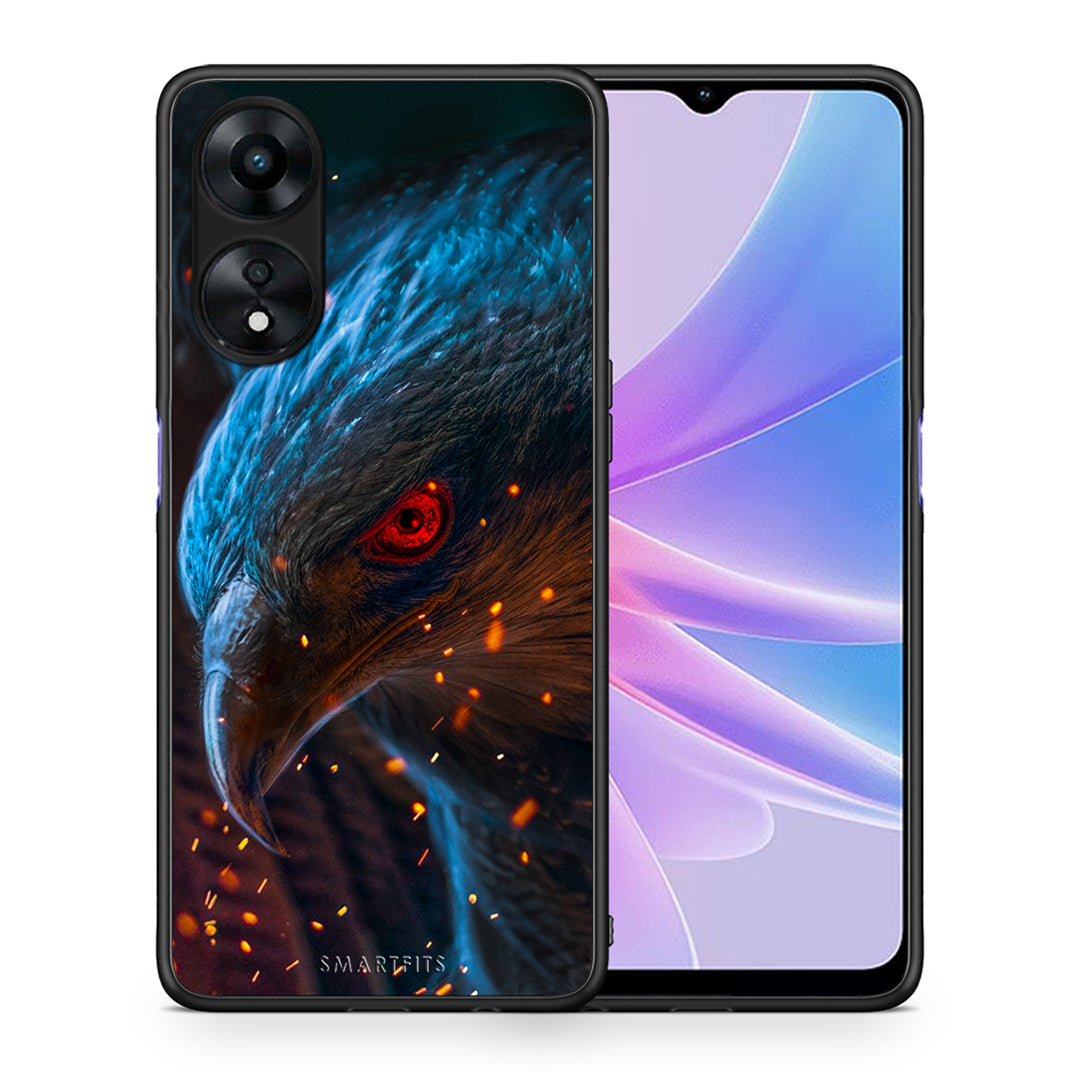 Θήκη Oppo A78 PopArt Eagle από τη Smartfits με σχέδιο στο πίσω μέρος και μαύρο περίβλημα | Oppo A78 PopArt Eagle Case with Colorful Back and Black Bezels