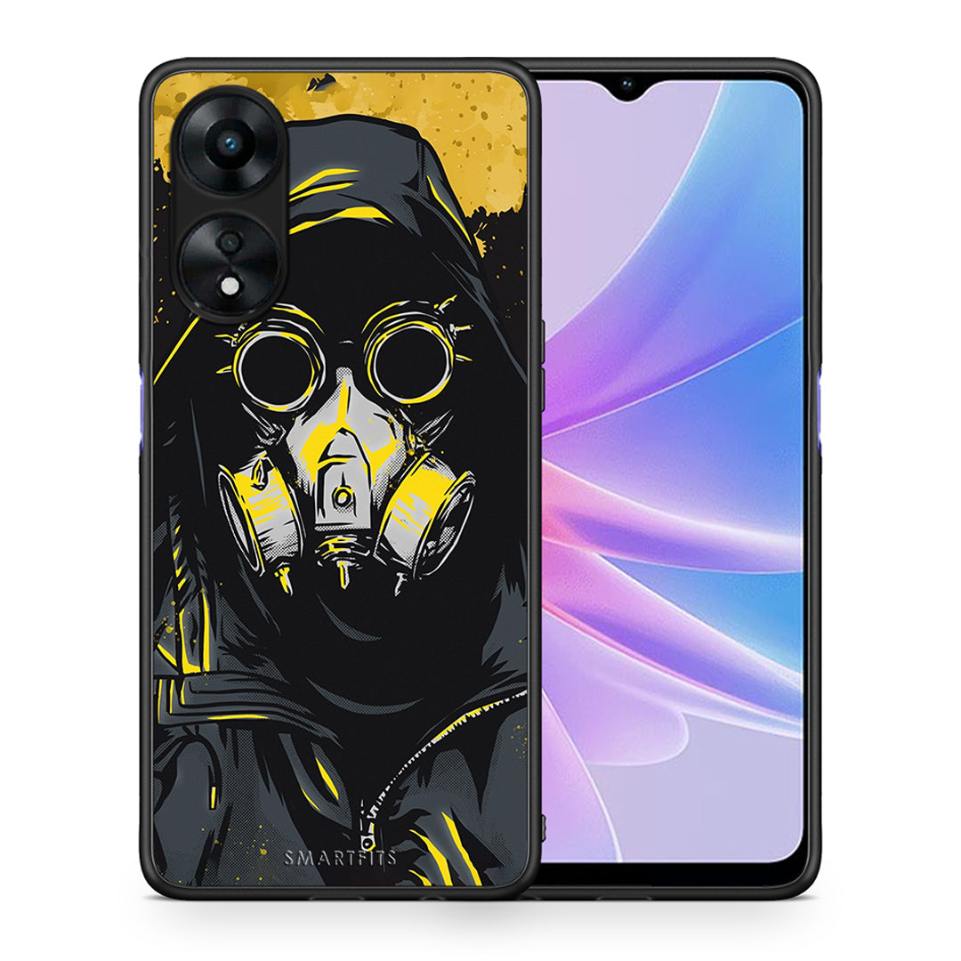 Θήκη Oppo A78 PopArt Mask από τη Smartfits με σχέδιο στο πίσω μέρος και μαύρο περίβλημα | Oppo A78 PopArt Mask Case with Colorful Back and Black Bezels