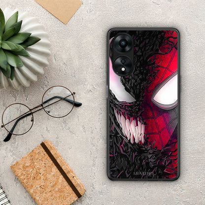 Θήκη Oppo A78 PopArt SpiderVenom από τη Smartfits με σχέδιο στο πίσω μέρος και μαύρο περίβλημα | Oppo A78 PopArt SpiderVenom Case with Colorful Back and Black Bezels