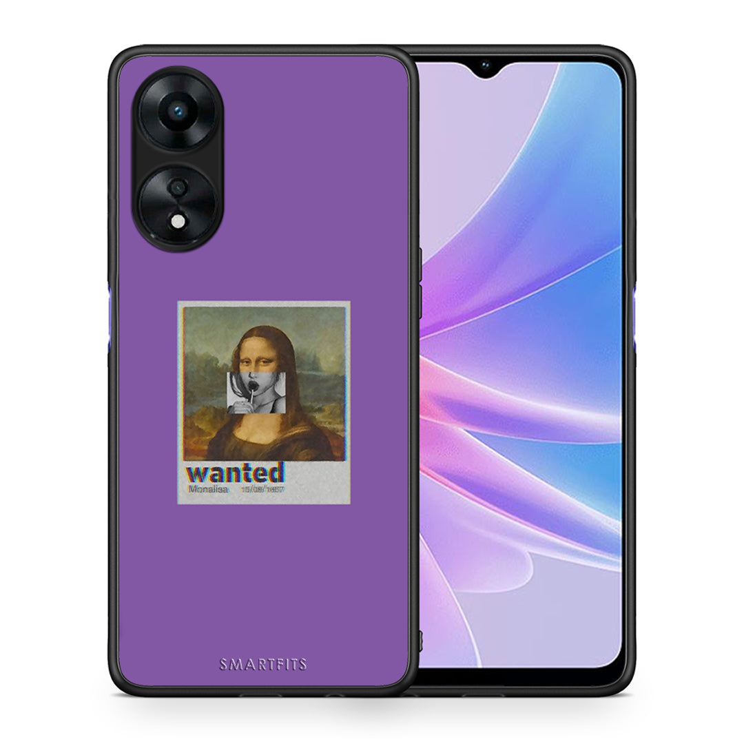 Θήκη Oppo A78 Popart Monalisa από τη Smartfits με σχέδιο στο πίσω μέρος και μαύρο περίβλημα | Oppo A78 Popart Monalisa Case with Colorful Back and Black Bezels