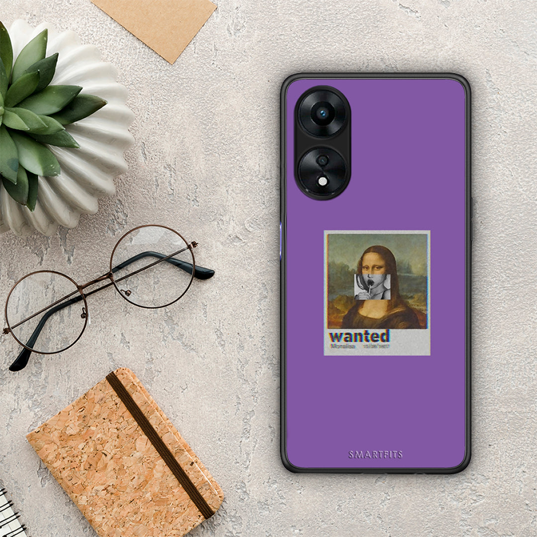 Θήκη Oppo A78 Popart Monalisa από τη Smartfits με σχέδιο στο πίσω μέρος και μαύρο περίβλημα | Oppo A78 Popart Monalisa Case with Colorful Back and Black Bezels