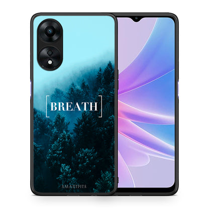 Θήκη Oppo A78 Quote Breath από τη Smartfits με σχέδιο στο πίσω μέρος και μαύρο περίβλημα | Oppo A78 Quote Breath Case with Colorful Back and Black Bezels