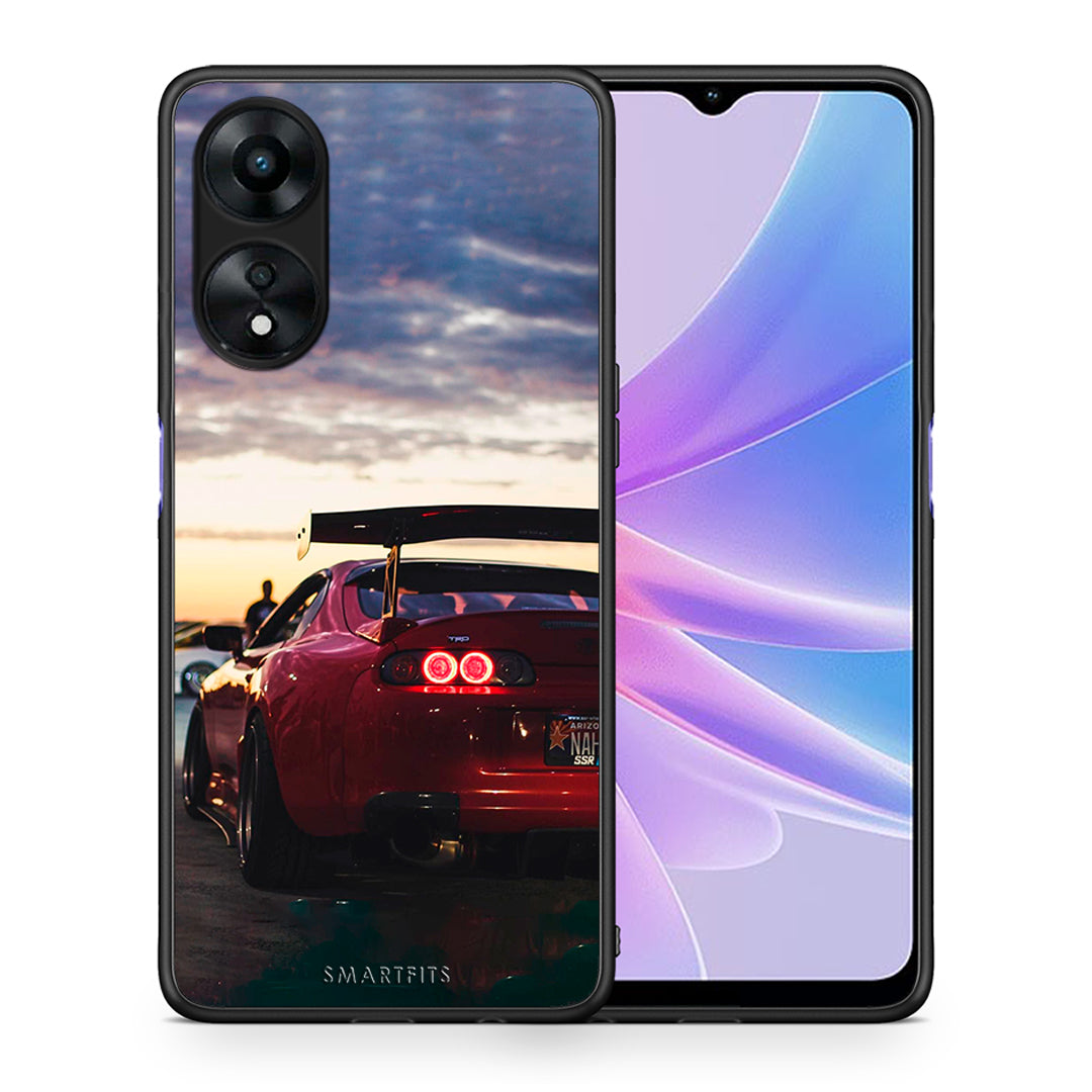 Θήκη Oppo A78 Racing Supra από τη Smartfits με σχέδιο στο πίσω μέρος και μαύρο περίβλημα | Oppo A78 Racing Supra Case with Colorful Back and Black Bezels