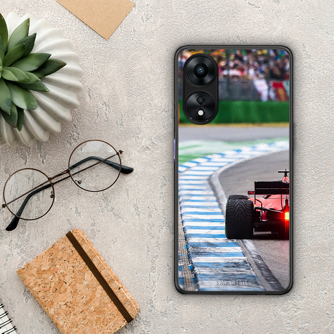 Θήκη Oppo A78 Racing Vibes από τη Smartfits με σχέδιο στο πίσω μέρος και μαύρο περίβλημα | Oppo A78 Racing Vibes Case with Colorful Back and Black Bezels