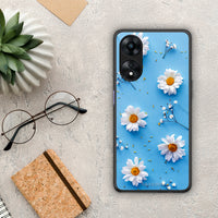 Thumbnail for Θήκη Oppo A78 Real Daisies από τη Smartfits με σχέδιο στο πίσω μέρος και μαύρο περίβλημα | Oppo A78 Real Daisies Case with Colorful Back and Black Bezels