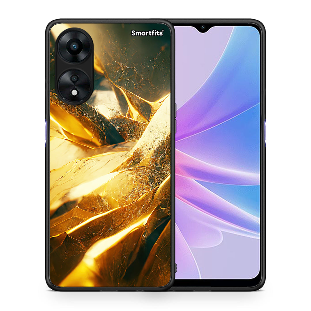 Θήκη Oppo A78 Real Gold από τη Smartfits με σχέδιο στο πίσω μέρος και μαύρο περίβλημα | Oppo A78 Real Gold Case with Colorful Back and Black Bezels