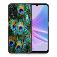 Thumbnail for Θήκη Oppo A78 Real Peacock Feathers από τη Smartfits με σχέδιο στο πίσω μέρος και μαύρο περίβλημα | Oppo A78 Real Peacock Feathers Case with Colorful Back and Black Bezels