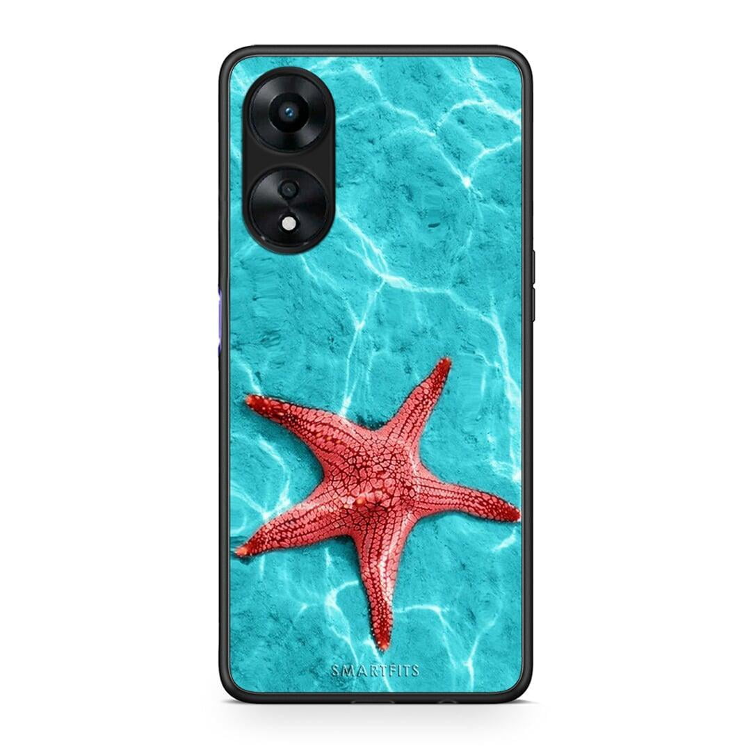 Θήκη Oppo A78 Red Starfish από τη Smartfits με σχέδιο στο πίσω μέρος και μαύρο περίβλημα | Oppo A78 Red Starfish Case with Colorful Back and Black Bezels