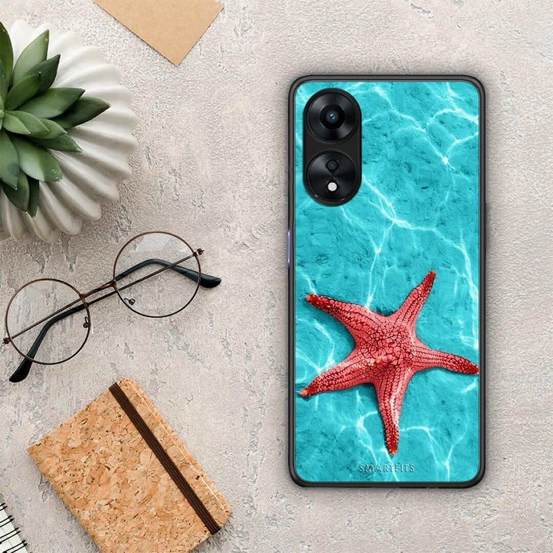 Θήκη Oppo A78 Red Starfish από τη Smartfits με σχέδιο στο πίσω μέρος και μαύρο περίβλημα | Oppo A78 Red Starfish Case with Colorful Back and Black Bezels