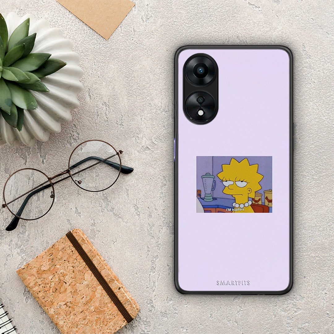 Θήκη Oppo A78 So Happy από τη Smartfits με σχέδιο στο πίσω μέρος και μαύρο περίβλημα | Oppo A78 So Happy Case with Colorful Back and Black Bezels