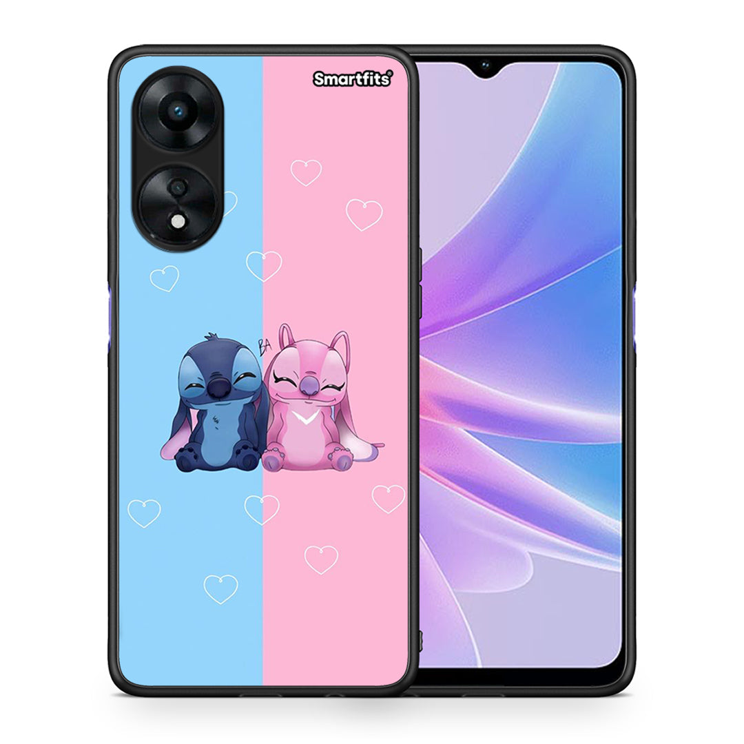 Θήκη Oppo A78 Stitch And Angel από τη Smartfits με σχέδιο στο πίσω μέρος και μαύρο περίβλημα | Oppo A78 Stitch And Angel Case with Colorful Back and Black Bezels