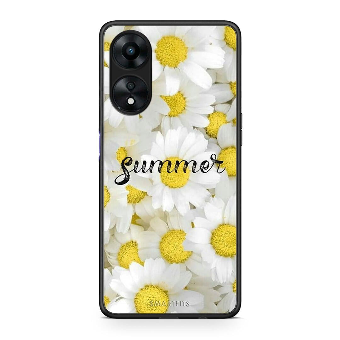 Θήκη Oppo A78 Summer Daisies από τη Smartfits με σχέδιο στο πίσω μέρος και μαύρο περίβλημα | Oppo A78 Summer Daisies Case with Colorful Back and Black Bezels