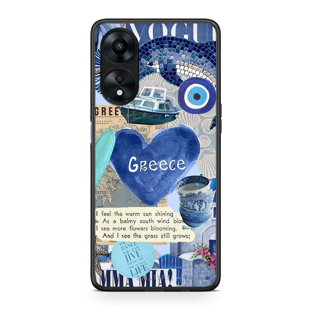 Θήκη Oppo A78 Summer In Greece από τη Smartfits με σχέδιο στο πίσω μέρος και μαύρο περίβλημα | Oppo A78 Summer In Greece Case with Colorful Back and Black Bezels