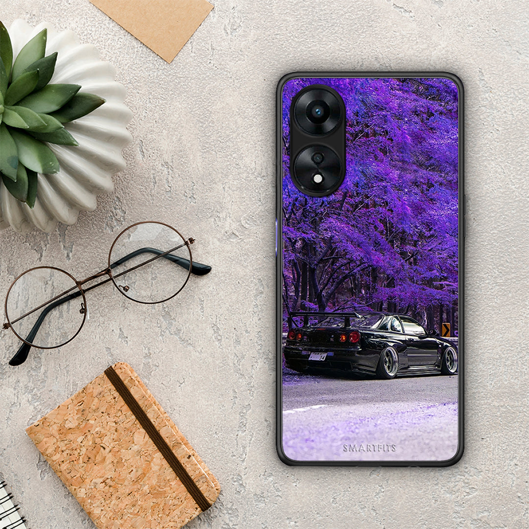 Θήκη Oppo A78 Super Car από τη Smartfits με σχέδιο στο πίσω μέρος και μαύρο περίβλημα | Oppo A78 Super Car Case with Colorful Back and Black Bezels