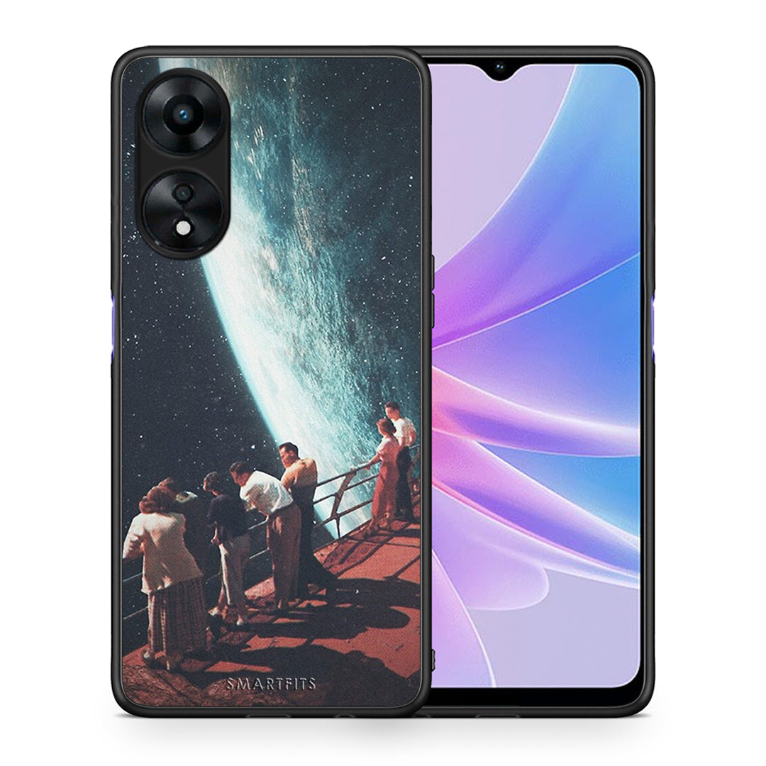 Θήκη Oppo A78 Surreal View από τη Smartfits με σχέδιο στο πίσω μέρος και μαύρο περίβλημα | Oppo A78 Surreal View Case with Colorful Back and Black Bezels