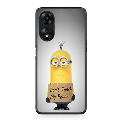 Θήκη Oppo A78 Text Minion από τη Smartfits με σχέδιο στο πίσω μέρος και μαύρο περίβλημα | Oppo A78 Text Minion Case with Colorful Back and Black Bezels