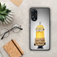 Thumbnail for Θήκη Oppo A78 Text Minion από τη Smartfits με σχέδιο στο πίσω μέρος και μαύρο περίβλημα | Oppo A78 Text Minion Case with Colorful Back and Black Bezels