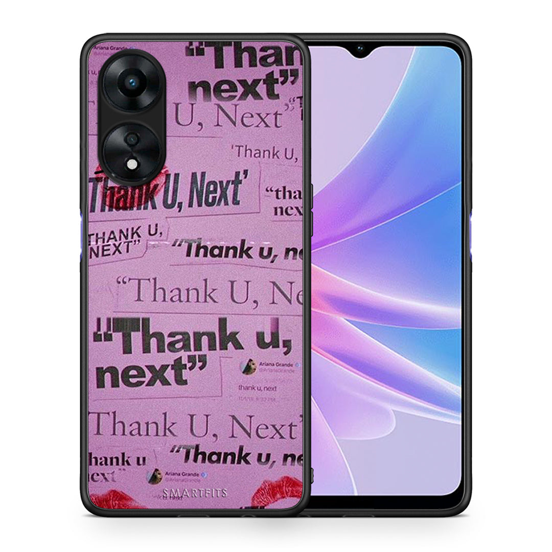 Θήκη Oppo A78 Thank You Next από τη Smartfits με σχέδιο στο πίσω μέρος και μαύρο περίβλημα | Oppo A78 Thank You Next Case with Colorful Back and Black Bezels