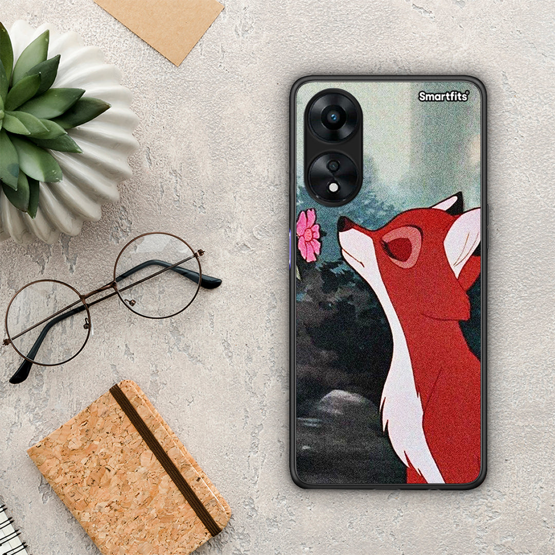 Θήκη Oppo A78 Tod And Vixey Love 2 από τη Smartfits με σχέδιο στο πίσω μέρος και μαύρο περίβλημα | Oppo A78 Tod And Vixey Love 2 Case with Colorful Back and Black Bezels