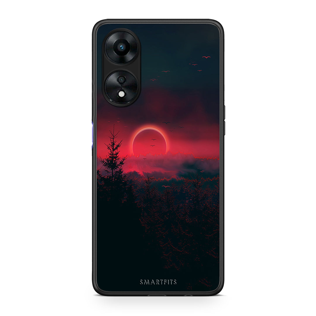 Θήκη Oppo A78 Tropic Sunset από τη Smartfits με σχέδιο στο πίσω μέρος και μαύρο περίβλημα | Oppo A78 Tropic Sunset Case with Colorful Back and Black Bezels