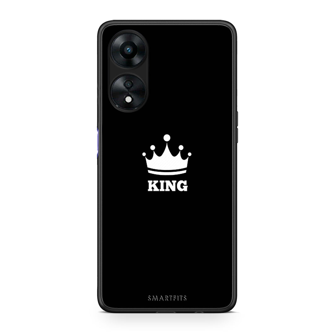 Θήκη Oppo A78 Valentine King από τη Smartfits με σχέδιο στο πίσω μέρος και μαύρο περίβλημα | Oppo A78 Valentine King Case with Colorful Back and Black Bezels