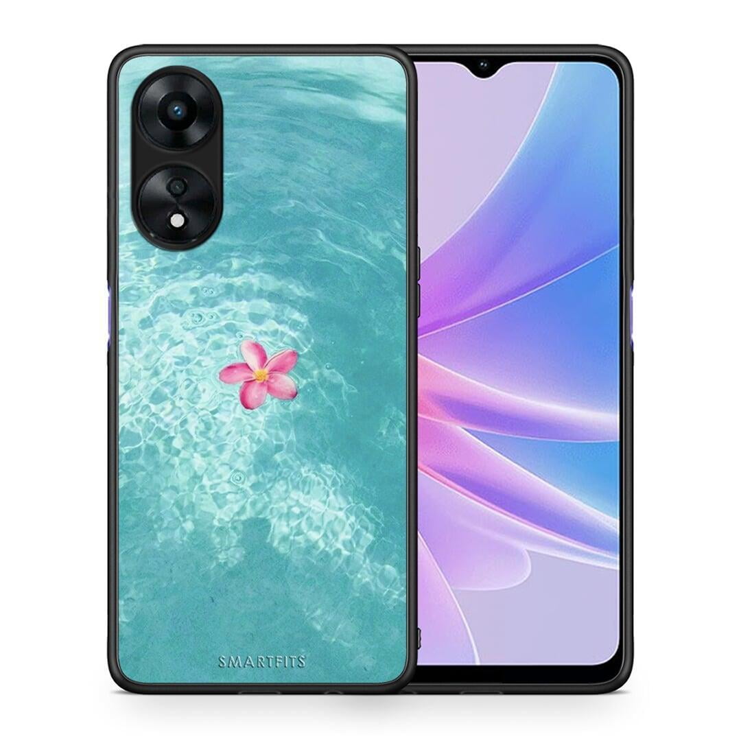 Θήκη Oppo A78 Water Flower από τη Smartfits με σχέδιο στο πίσω μέρος και μαύρο περίβλημα | Oppo A78 Water Flower Case with Colorful Back and Black Bezels