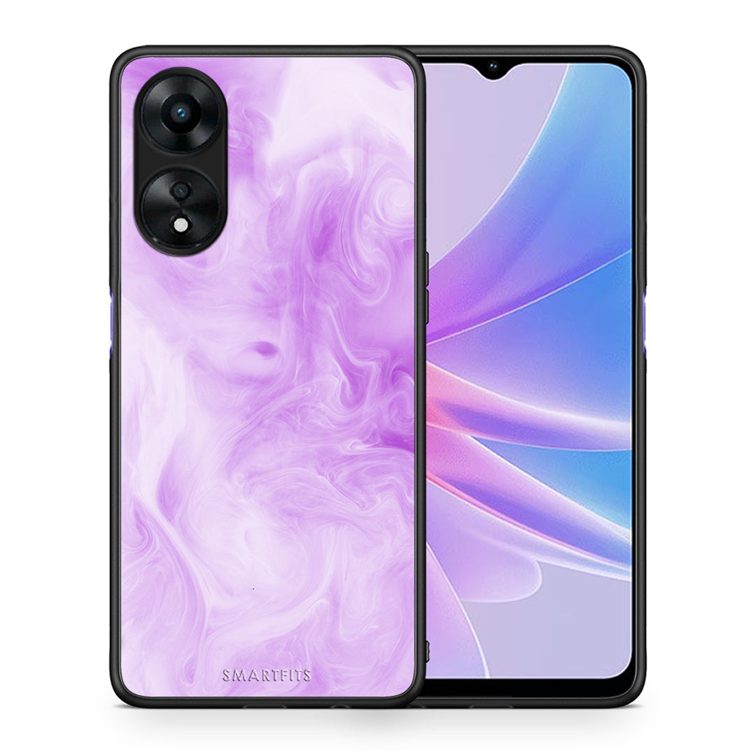 Θήκη Oppo A78 Watercolor Lavender από τη Smartfits με σχέδιο στο πίσω μέρος και μαύρο περίβλημα | Oppo A78 Watercolor Lavender Case with Colorful Back and Black Bezels